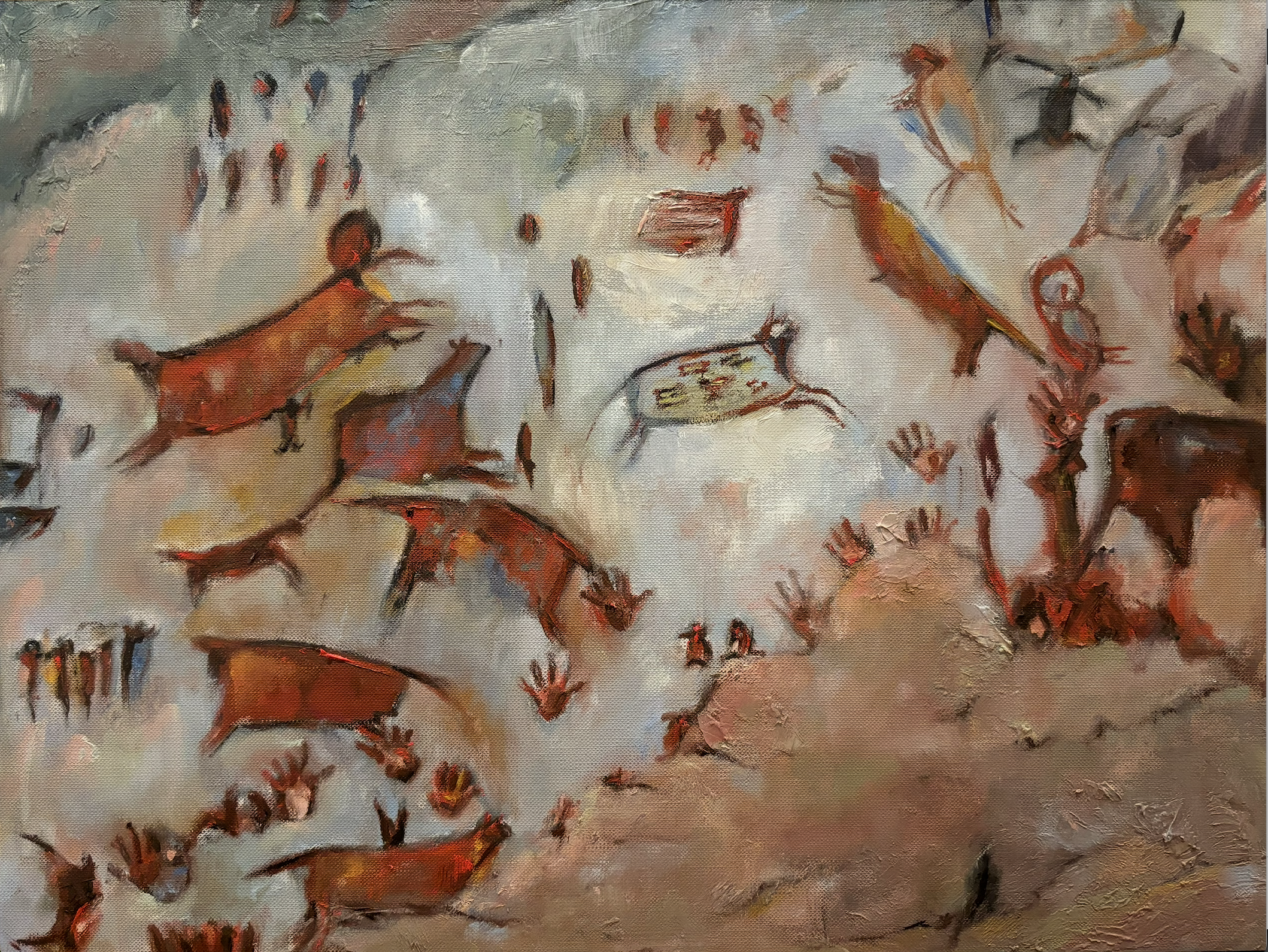 Registro Prehistórico 30x40 cm-Oleo-