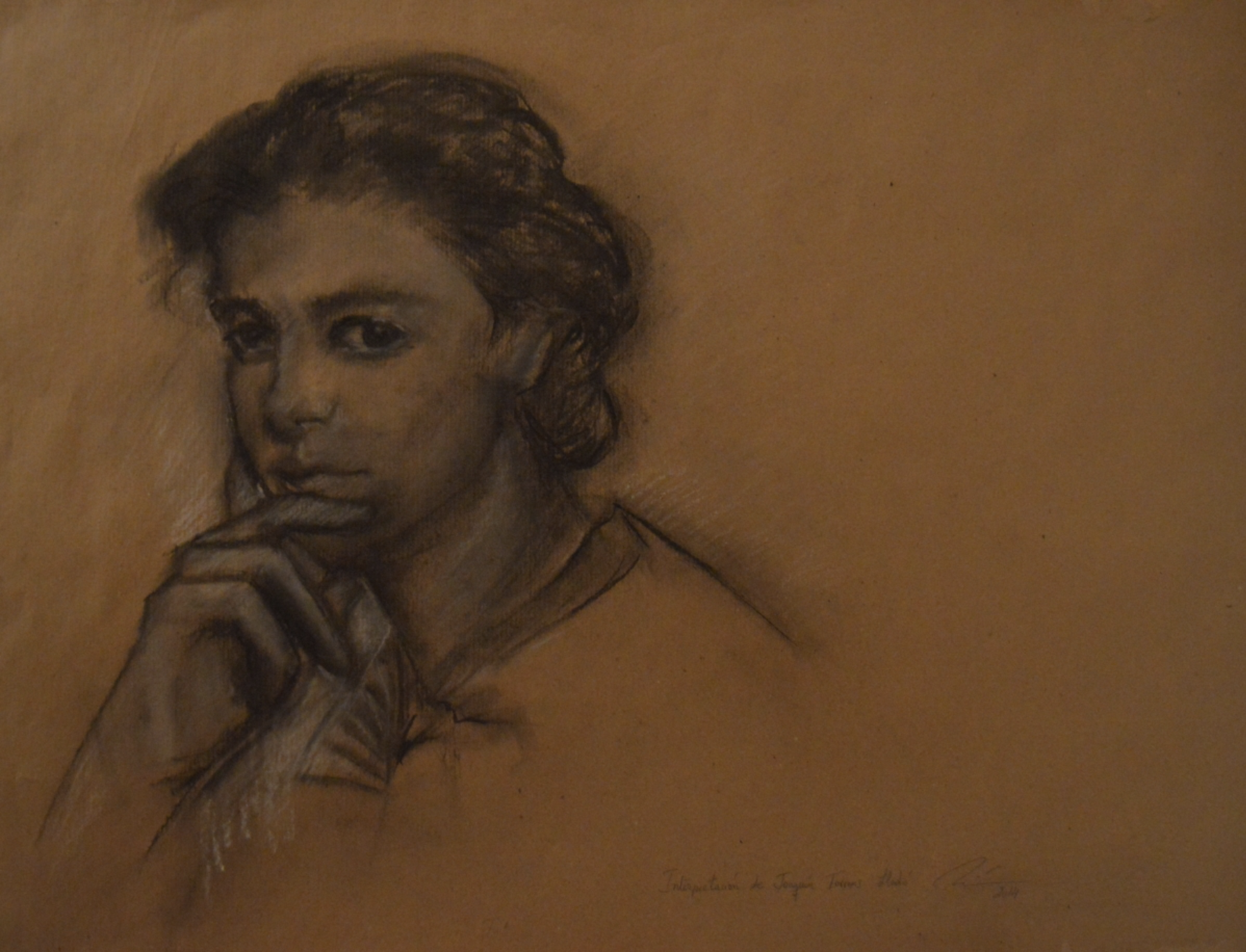 La mirada 50x70 cm -Carboncillo