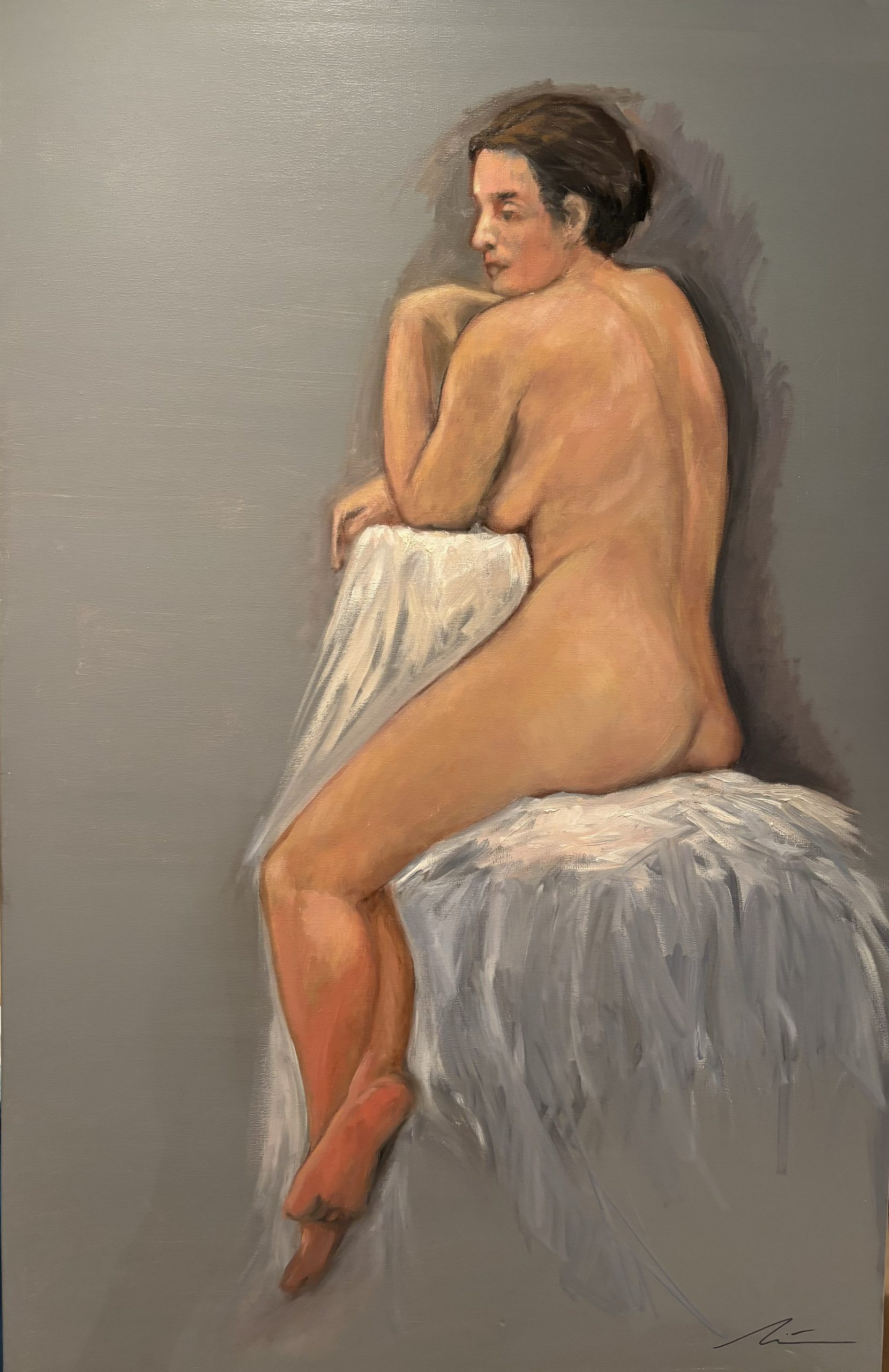 La Dama de espaldas 100x65 cm -Oleo-