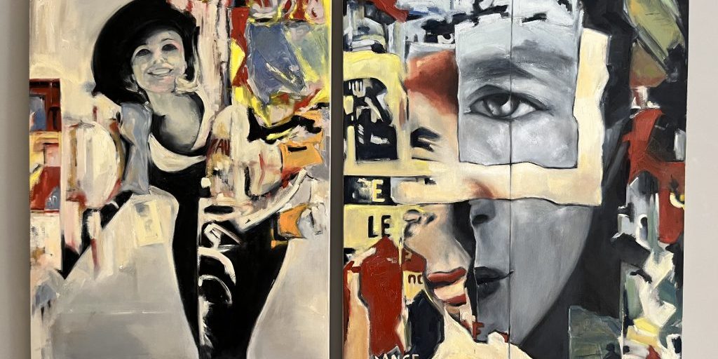 Díptico Observo Cartel Femenino 184x 92 cm-Oleo-